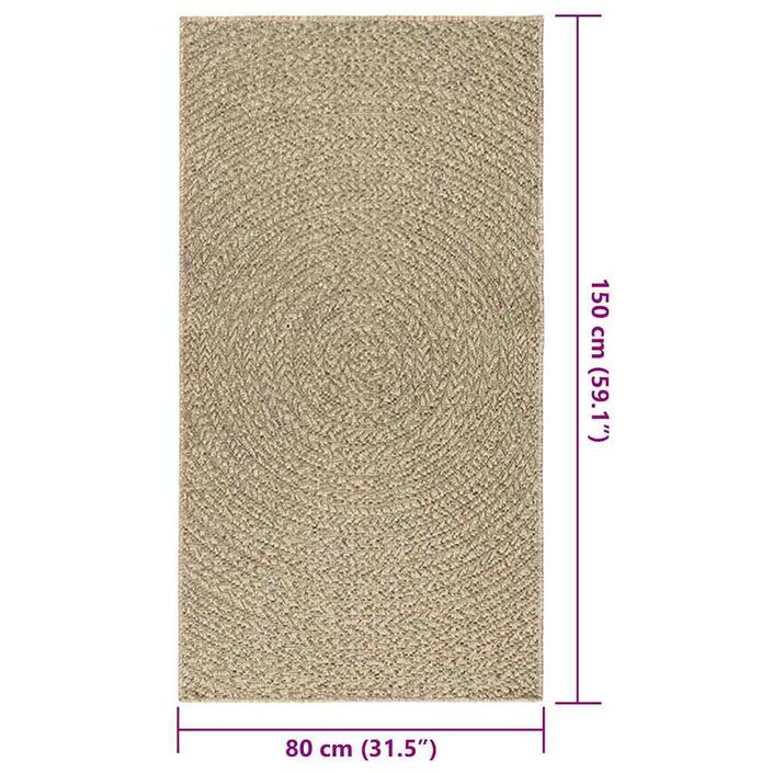 Tapis ZIZUR beige 80x150 cm aspect de jute intérieur extérieur - Photo n°9