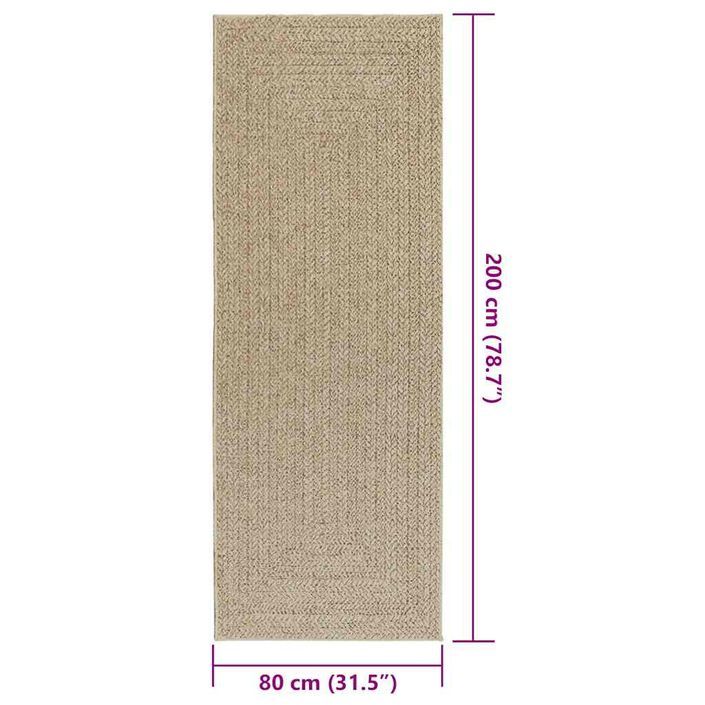 Tapis ZIZUR beige 80x200 cm aspect de jute intérieur extérieur - Photo n°9