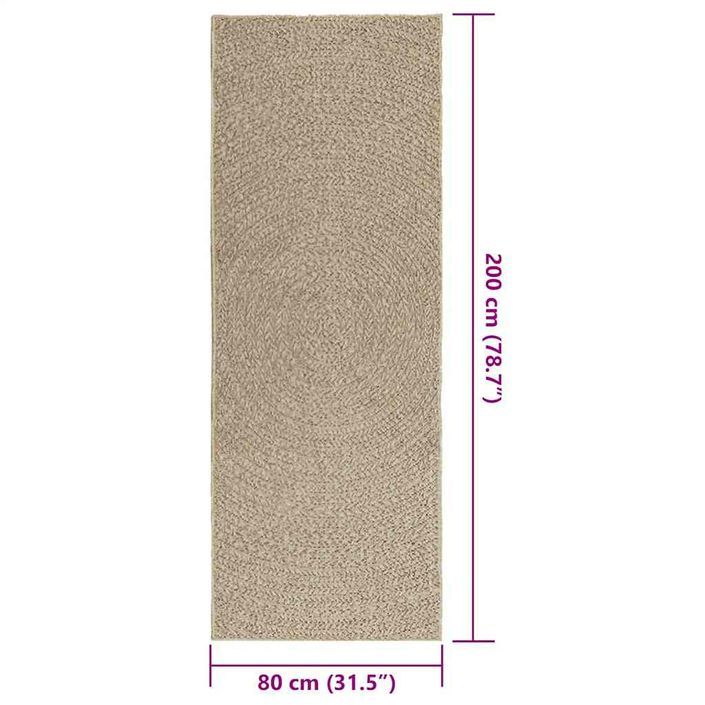 Tapis ZIZUR beige 80x200 cm aspect de jute intérieur extérieur - Photo n°9