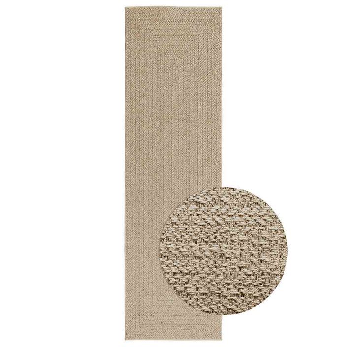 Tapis ZIZUR beige 80x250 cm aspect de jute intérieur extérieur - Photo n°1