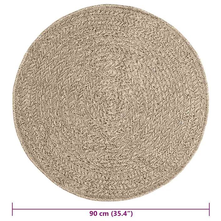 Tapis ZIZUR beige Ø 90 cm aspect de jute intérieur et extérieur - Photo n°9