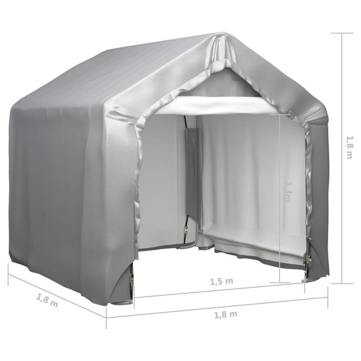 Tente de rangement Gris 180x180 cm Acier galvanisé - Photo n°6