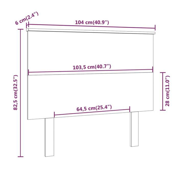 Tête de lit 104x6x82,5 cm Bois massif de pin - Photo n°6