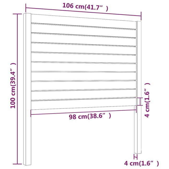 Tête de lit 106x4x100 cm Bois massif de pin - Photo n°6