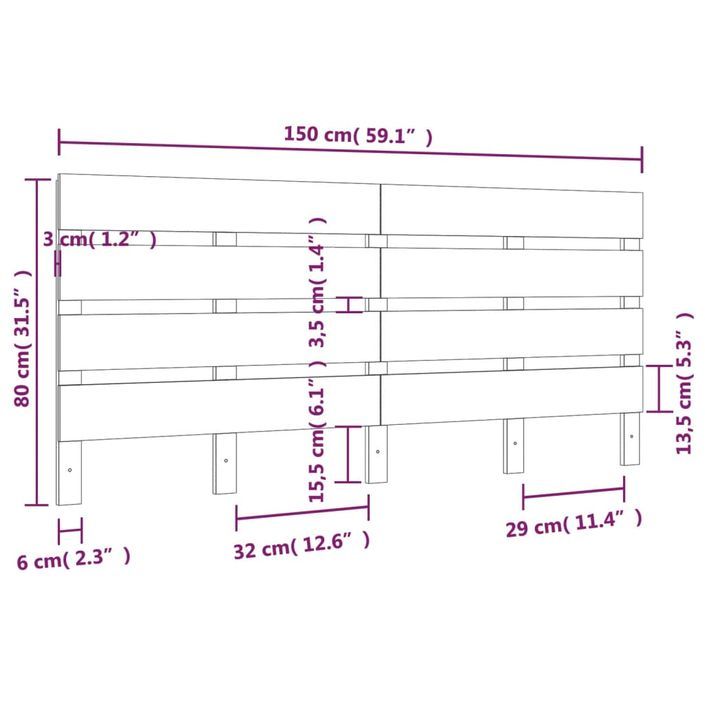 Tête de lit 150x3x80 cm Bois massif de pin - Photo n°6