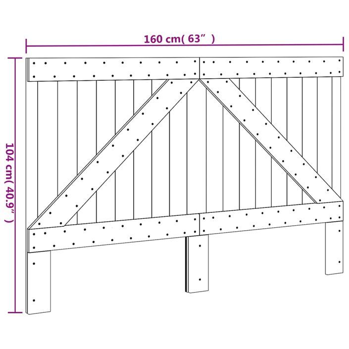 Tête de lit 160x104 cm bois massif de pin - Photo n°7