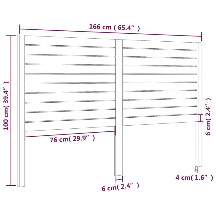 Tête de lit 166x4x100 cm Bois massif de pin - Photo n°6