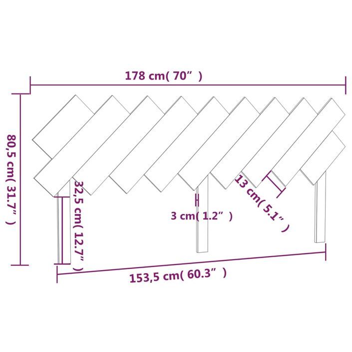 Tête de lit 178x3x80,5 cm Bois massif de pin - Photo n°6