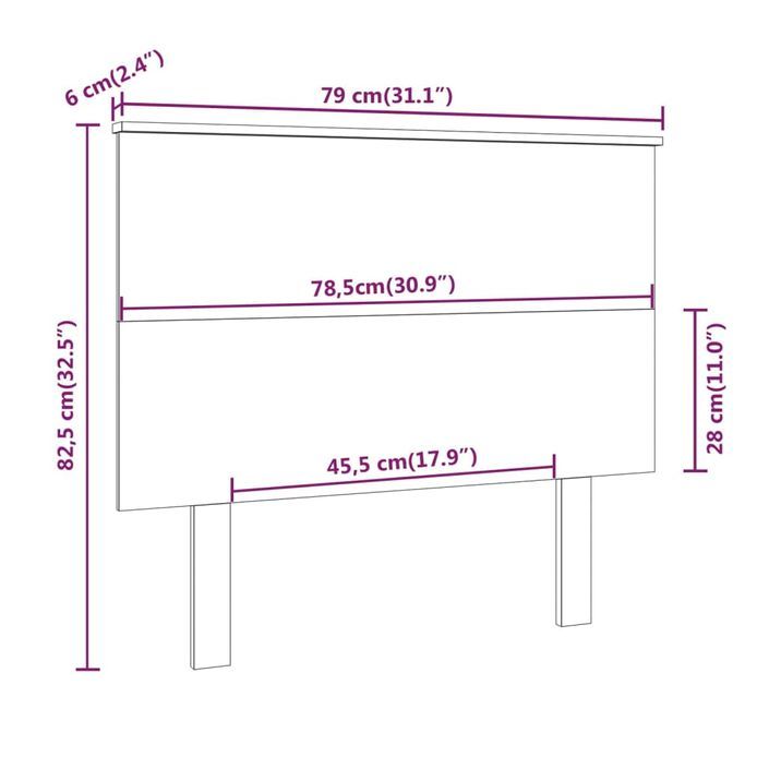 Tête de lit 79x6x82,5 cm Bois massif de pin - Photo n°6