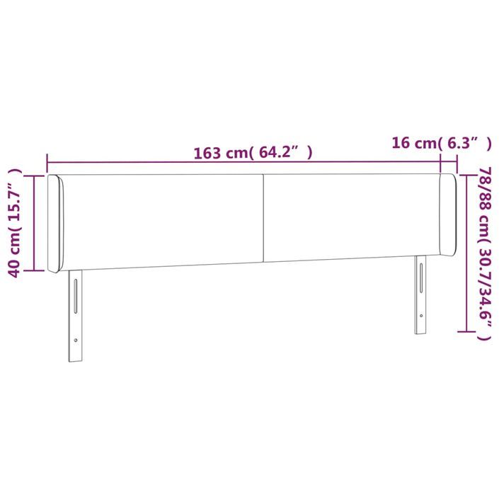 Tête de lit à LED Blanc 163x16x78/88 cm Similicuir - Photo n°6