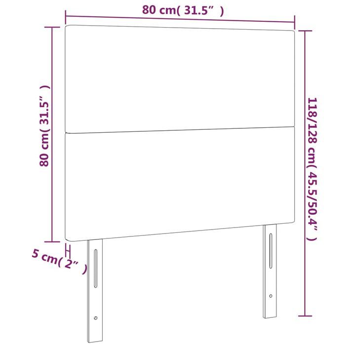 Tête de lit à LED Blanc 80x5x118/128 cm Similicuir - Photo n°6