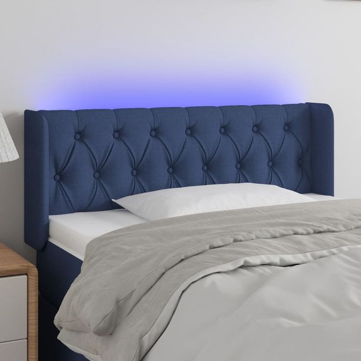Tête de lit à LED Bleu 103x16x78/88 cm Tissu - Photo n°1