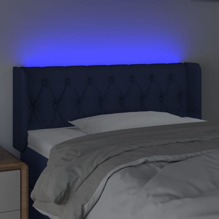 Tête de lit à LED Bleu 103x16x78/88 cm Tissu - Photo n°4