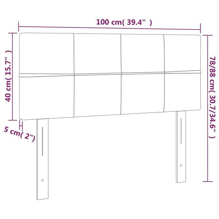 Tête de lit à LED Crème 100x5x78/88 cm Tissu - Photo n°6