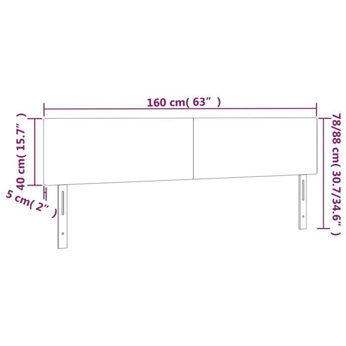 Tête de lit à LED Crème 160x5x78/88 cm Tissu - Photo n°6