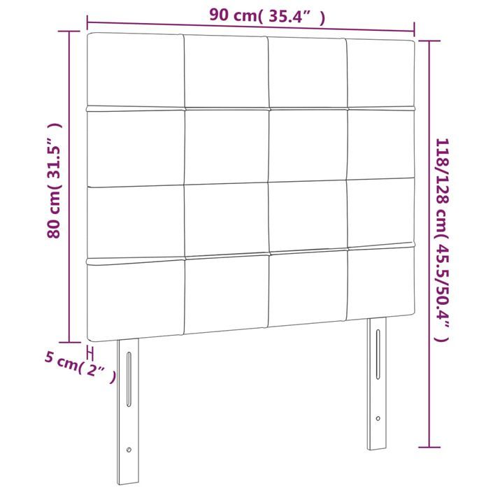 Tête de lit à LED Crème 90x5x118/128 cm Tissu - Photo n°6