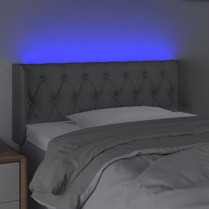 Tête de lit à LED Gris clair 103x16x78/88 cm Tissu - Photo n°4