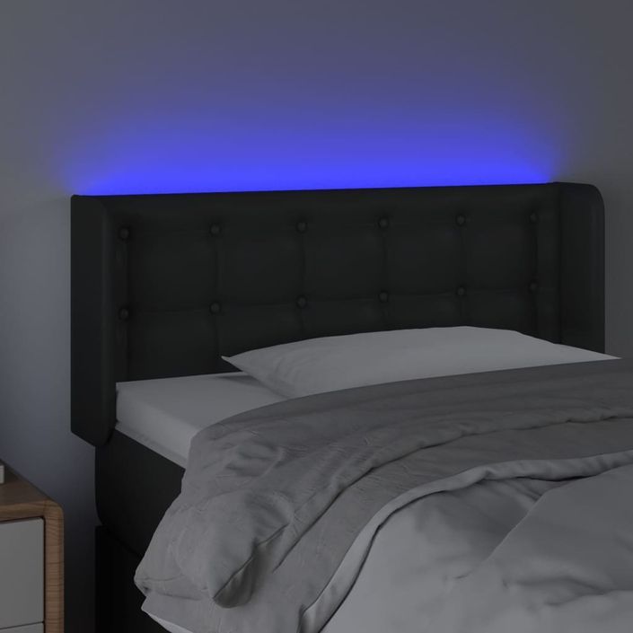 Tête de lit à LED Noir 93x16x78/88 cm Similicuir - Photo n°4