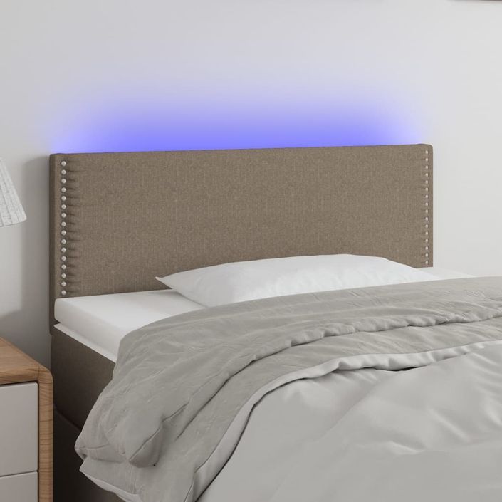 Tête de lit à LED Taupe 100x5x78/88 cm Tissu - Photo n°1
