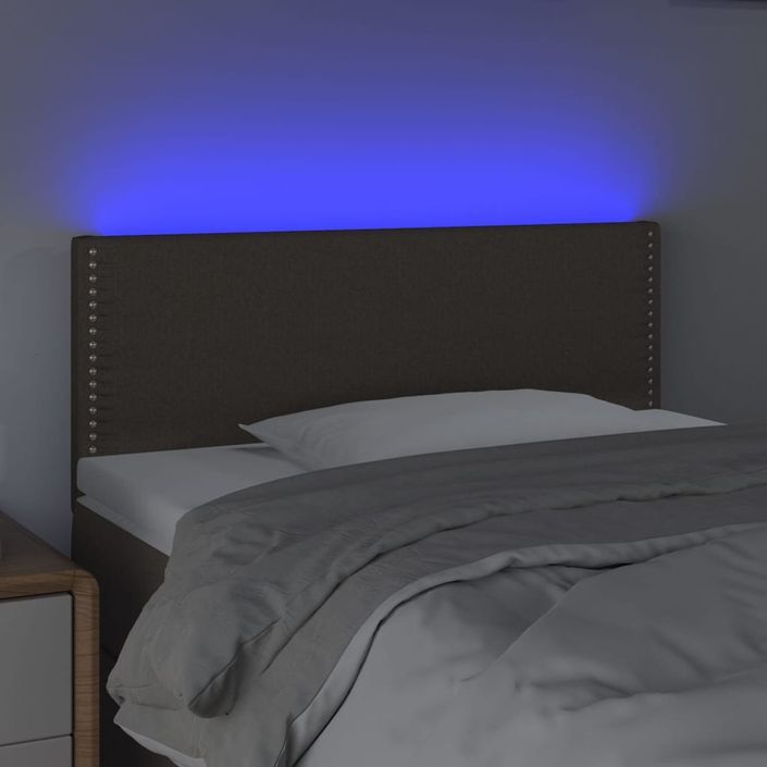 Tête de lit à LED Taupe 100x5x78/88 cm Tissu - Photo n°3