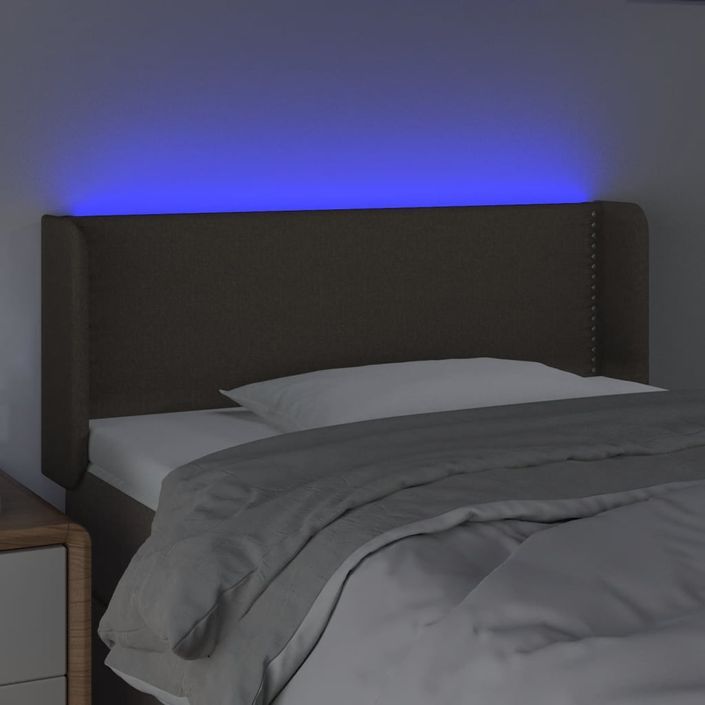 Tête de lit à LED Taupe 103x16x78/88 cm Tissu - Photo n°4