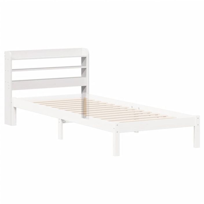 Tête de lit avec étagères blanc 75 cm bois massif de pin - Photo n°6