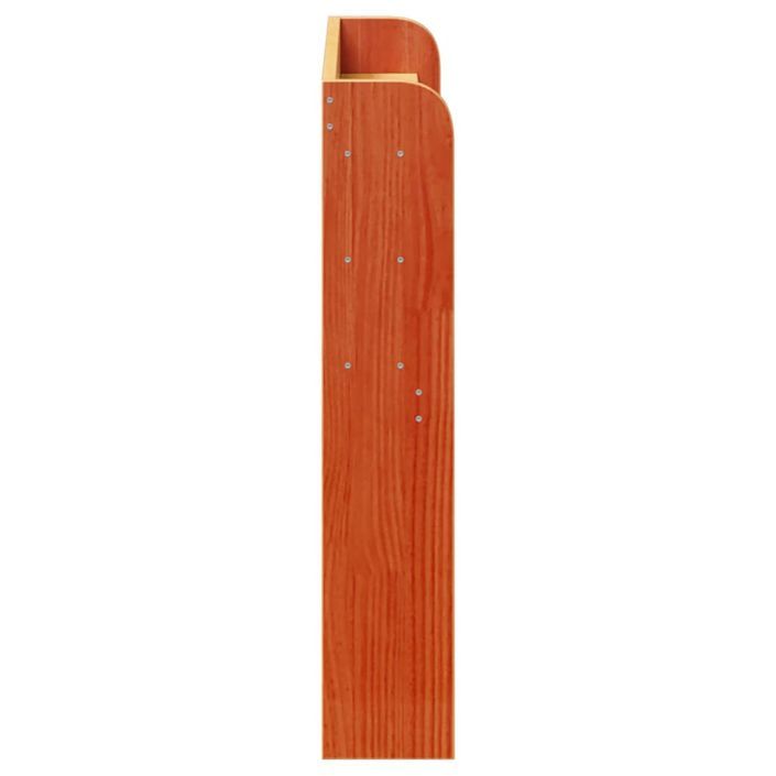 Tête de lit avec étagères marron cire 75 cm bois massif de pin - Photo n°4