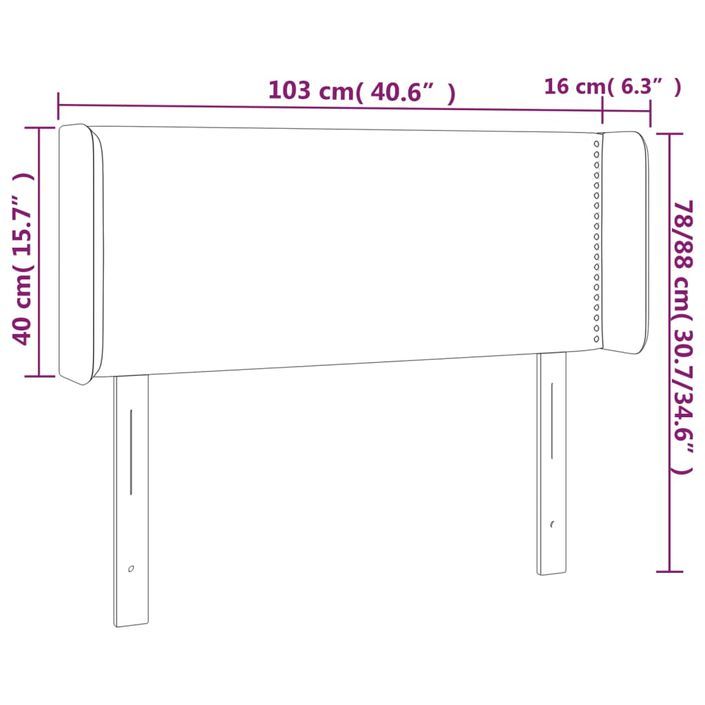 Tête de lit avec oreilles Blanc 103x16x78/88 cm Similicuir - Photo n°9