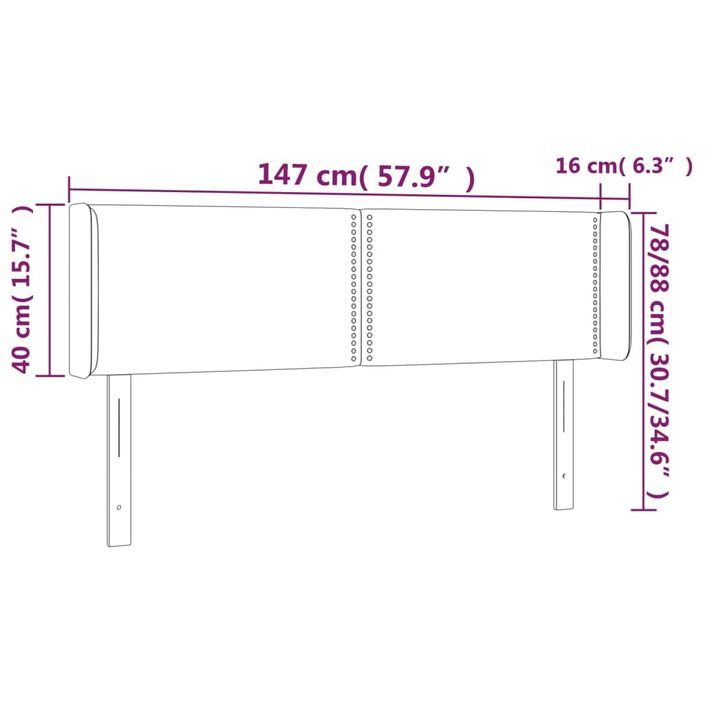 Tête de lit avec oreilles Blanc 147x16x78/88 cm Similicuir - Photo n°9