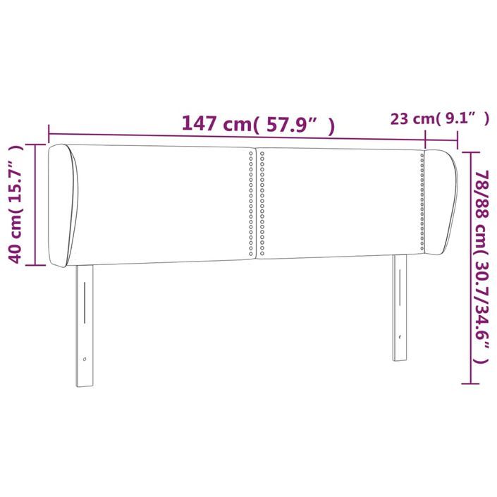 Tête de lit avec oreilles Blanc 147x23x78/88 cm Similicuir - Photo n°9