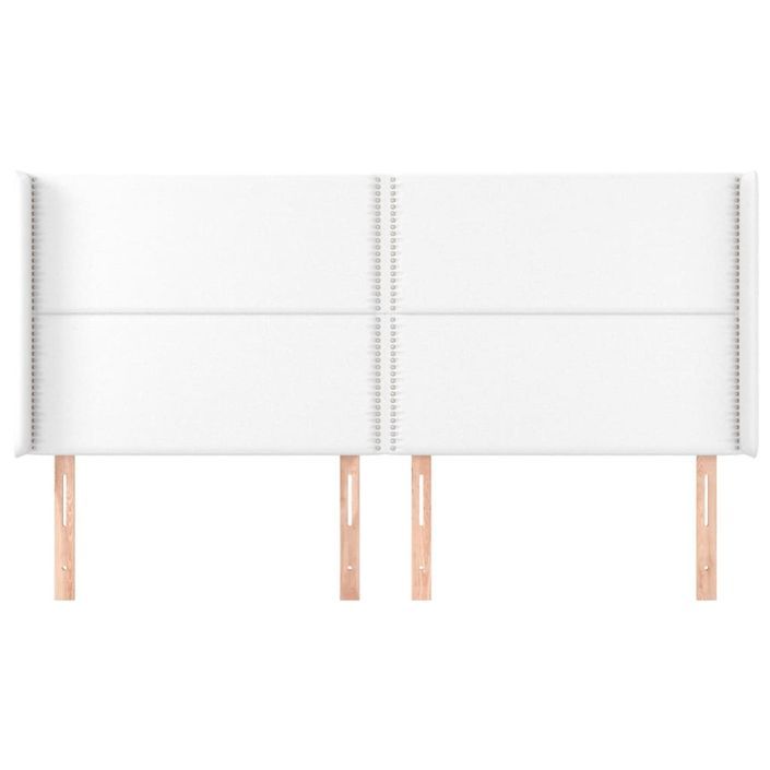 Tête de lit avec oreilles Blanc 163x16x118/128 cm Similicuir - Photo n°3