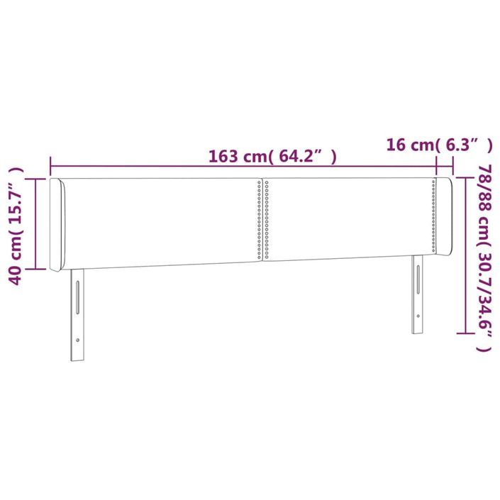 Tête de lit avec oreilles Blanc 163x16x78/88 cm Similicuir - Photo n°9