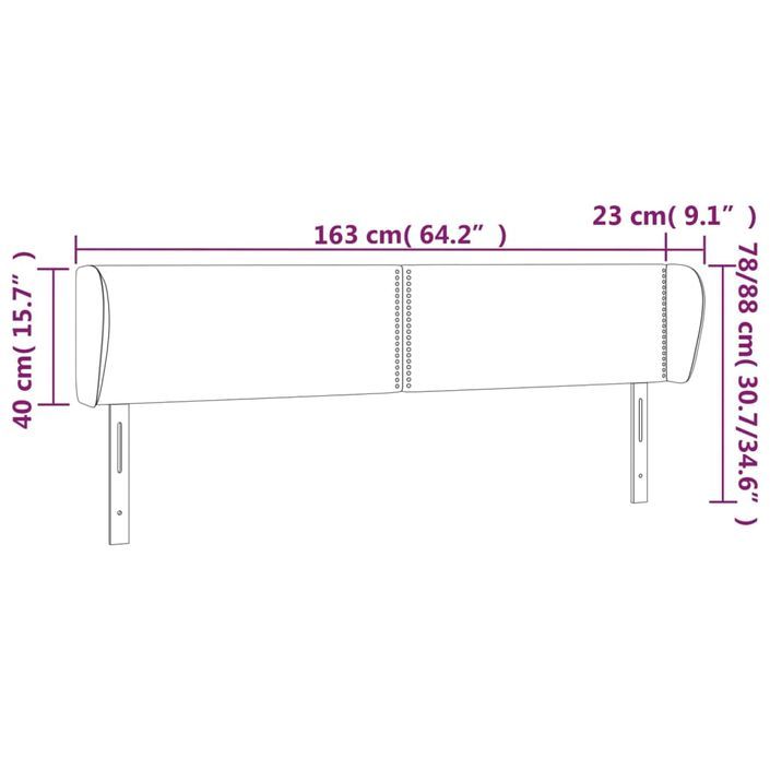 Tête de lit avec oreilles Blanc 163x23x78/88 cm Similicuir - Photo n°9