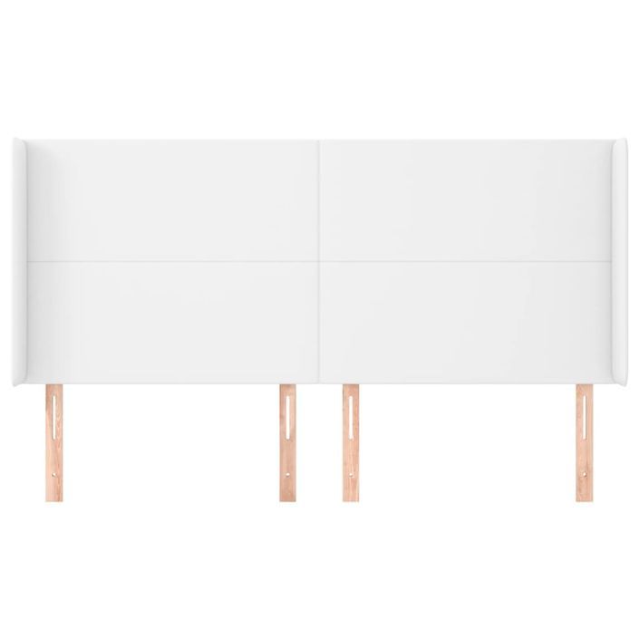 Tête de lit avec oreilles Blanc 183x23x118/128 cm Similicuir - Photo n°3