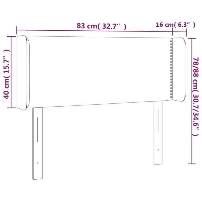 Tête de lit avec oreilles Blanc 83x16x78/88 cm Similicuir - Photo n°9