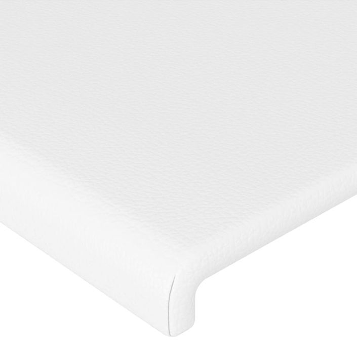 Tête de lit avec oreilles Blanc 83x23x118/128 cm Similicuir - Photo n°5