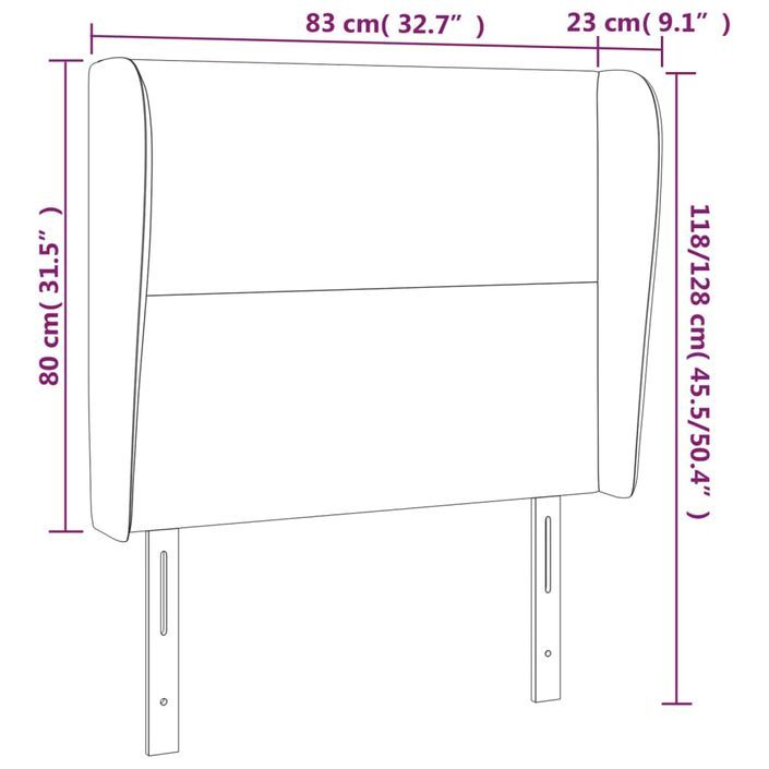 Tête de lit avec oreilles Blanc 83x23x118/128 cm Similicuir - Photo n°9