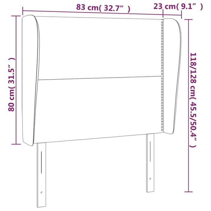 Tête de lit avec oreilles Blanc 83x23x118/128 cm Similicuir - Photo n°9