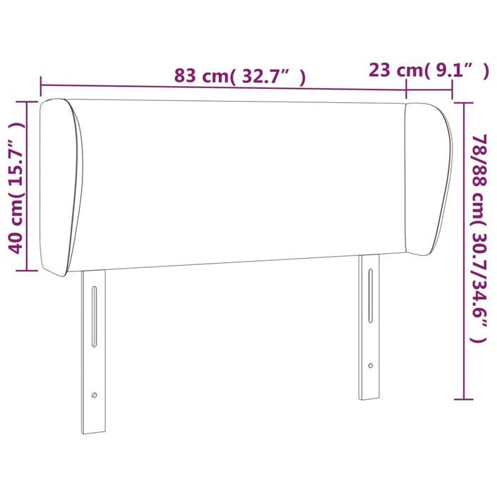 Tête de lit avec oreilles Blanc 83x23x78/88 cm Similicuir - Photo n°9