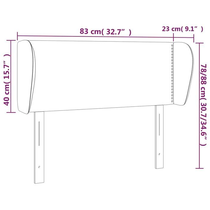 Tête de lit avec oreilles Blanc 83x23x78/88 cm Similicuir - Photo n°9