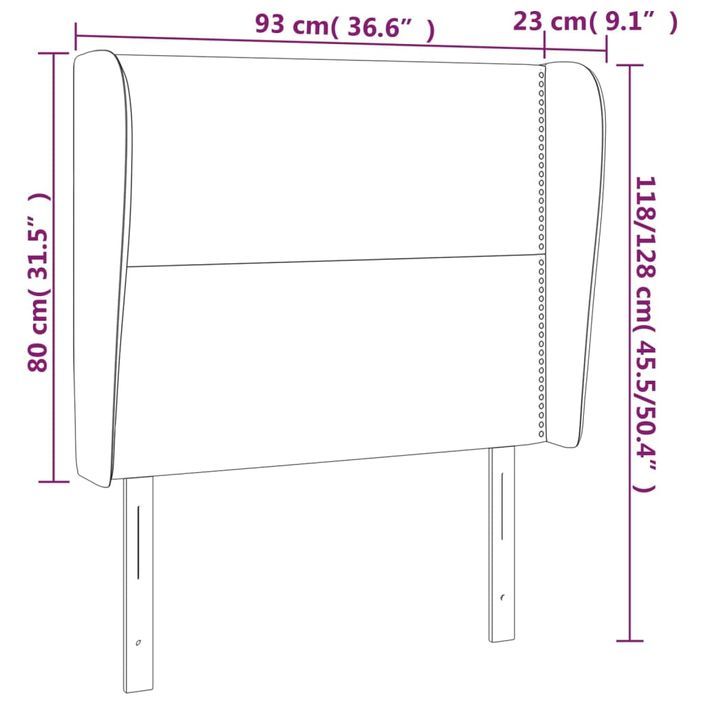 Tête de lit avec oreilles Blanc 93x23x118/128 cm Similicuir - Photo n°9