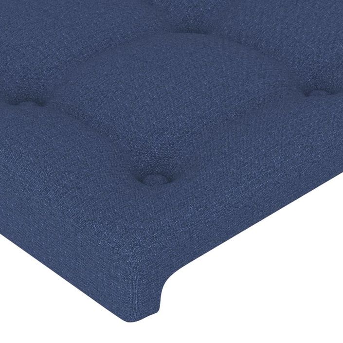 Tête de lit avec oreilles Bleu 103x23x118/128 cm Tissu - Photo n°5