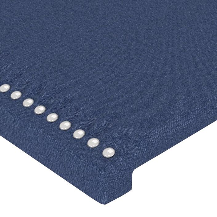Tête de lit avec oreilles Bleu 147x16x78/88 cm Tissu - Photo n°5