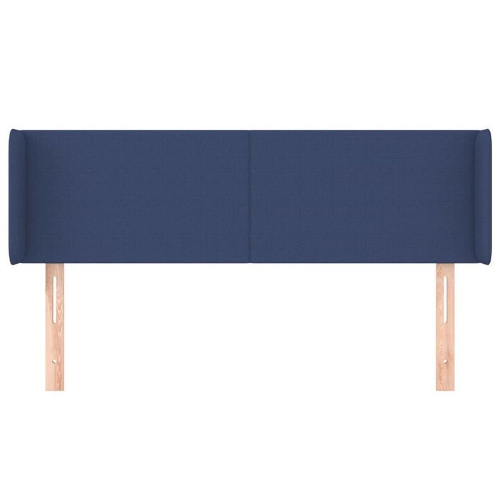 Tête de lit avec oreilles Bleu 147x16x78/88 cm Tissu - Photo n°3