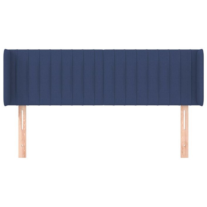 Tête de lit avec oreilles Bleu 147x16x78/88 cm Tissu - Photo n°3