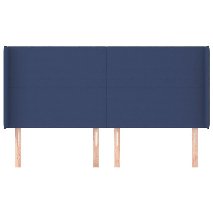 Tête de lit avec oreilles Bleu 163x16x118/128 cm Tissu - Photo n°3