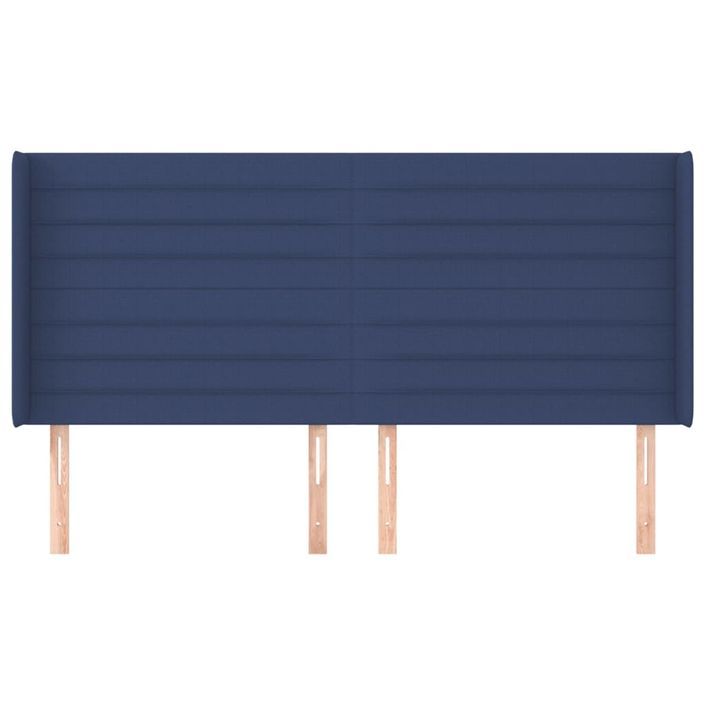 Tête de lit avec oreilles Bleu 163x16x118/128 cm Tissu - Photo n°3