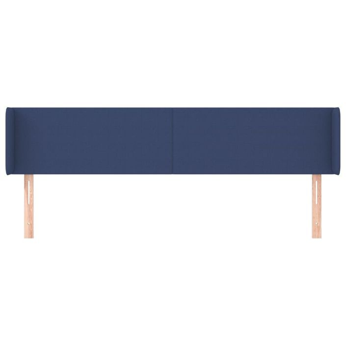 Tête de lit avec oreilles Bleu 163x16x78/88 cm Tissu - Photo n°3