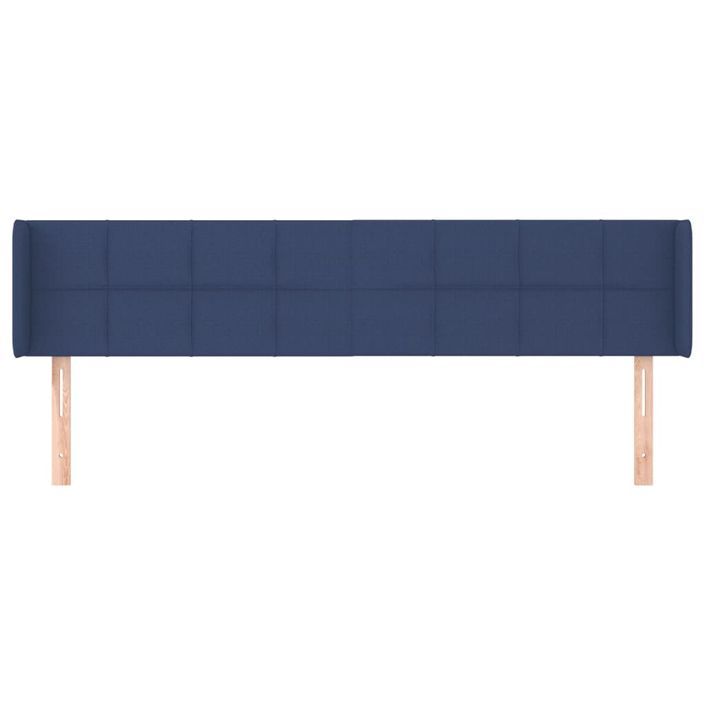 Tête de lit avec oreilles Bleu 163x16x78/88 cm Tissu - Photo n°3