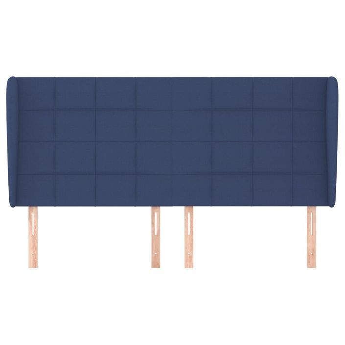 Tête de lit avec oreilles Bleu 163x23x118/128 cm Tissu - Photo n°3